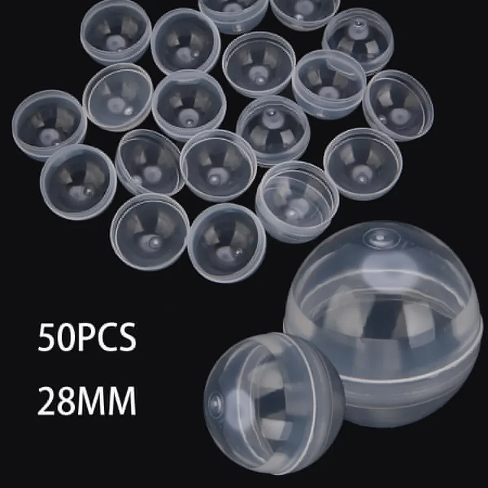 50Pcs 28mm Small Clear Fillable Capsule Toy Balls - Multi-Purpose Transparent Surprise Balls