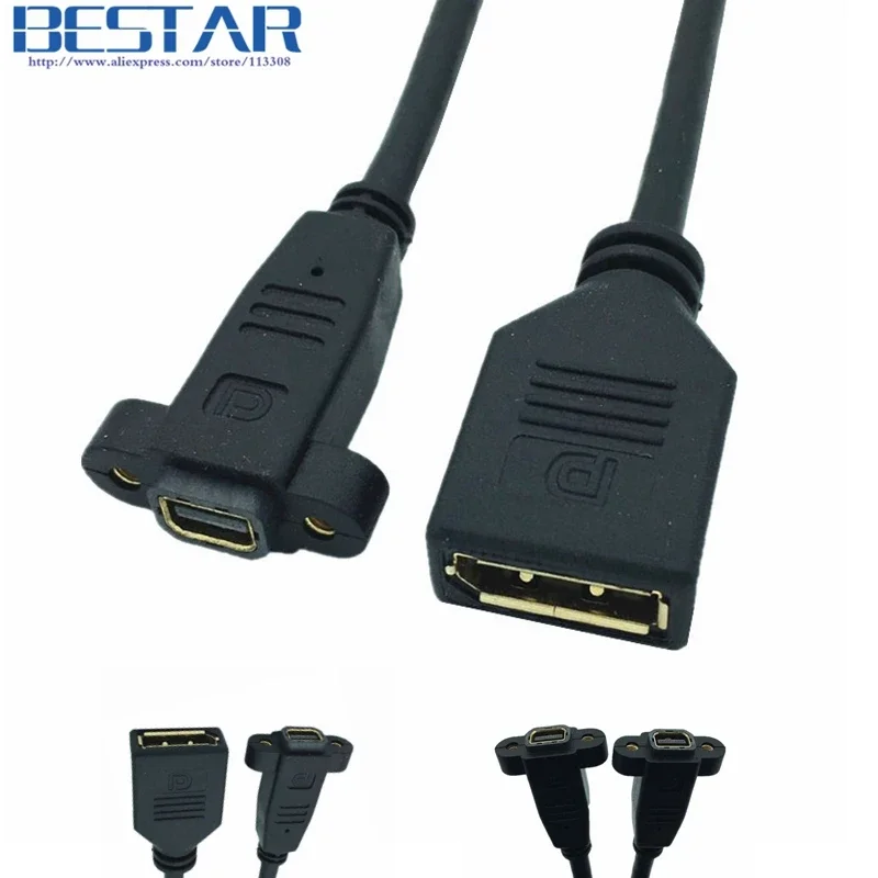 DisplayPort Mini DisplayPort أنثى إلى أنثى موسع DP Mini DP أنثى تمديد كابل 30 سنتيمتر 2K * 4K @ 60 هرتز