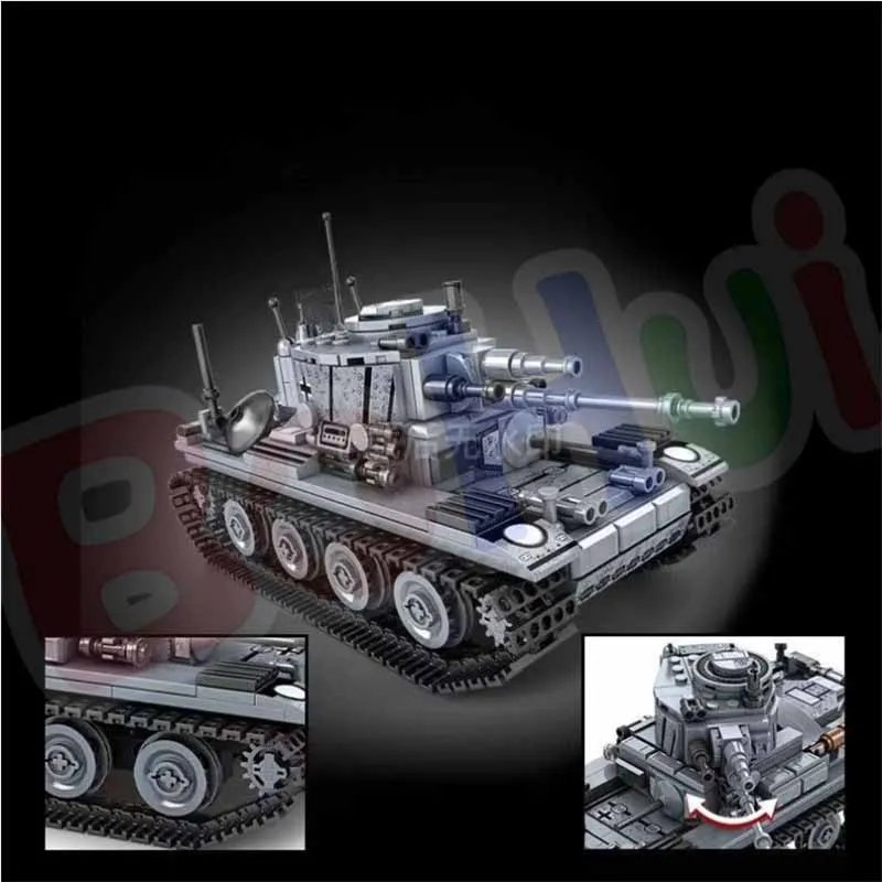 T85 T38 WW2 Military Main Battle Tank WW2 Building Blocks Collection Model Iron Army DIY Assembled Toys Birthday Gifts