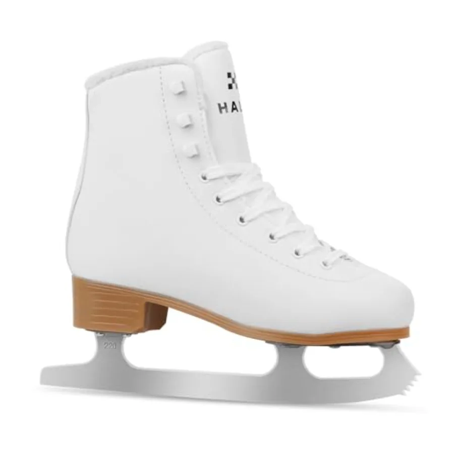 

Premium Leather Womens/Girls Figure Ice Skates - Memory Foam Collar Beginner Youth Ice Skates with Stainless Steel Blade, Women