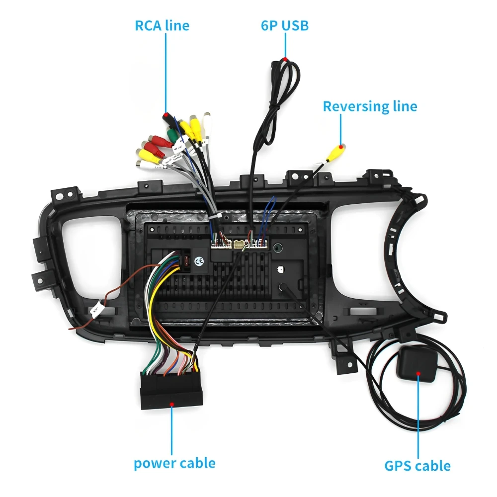 كاميرا CarPlay مدمجة مقاس 9 بوصات + Android Auto /2+64G+AHD + ميكروفون لـ 2011-2015 Kia K5 (إطار جديد) Android 15 ملاحة السيارة