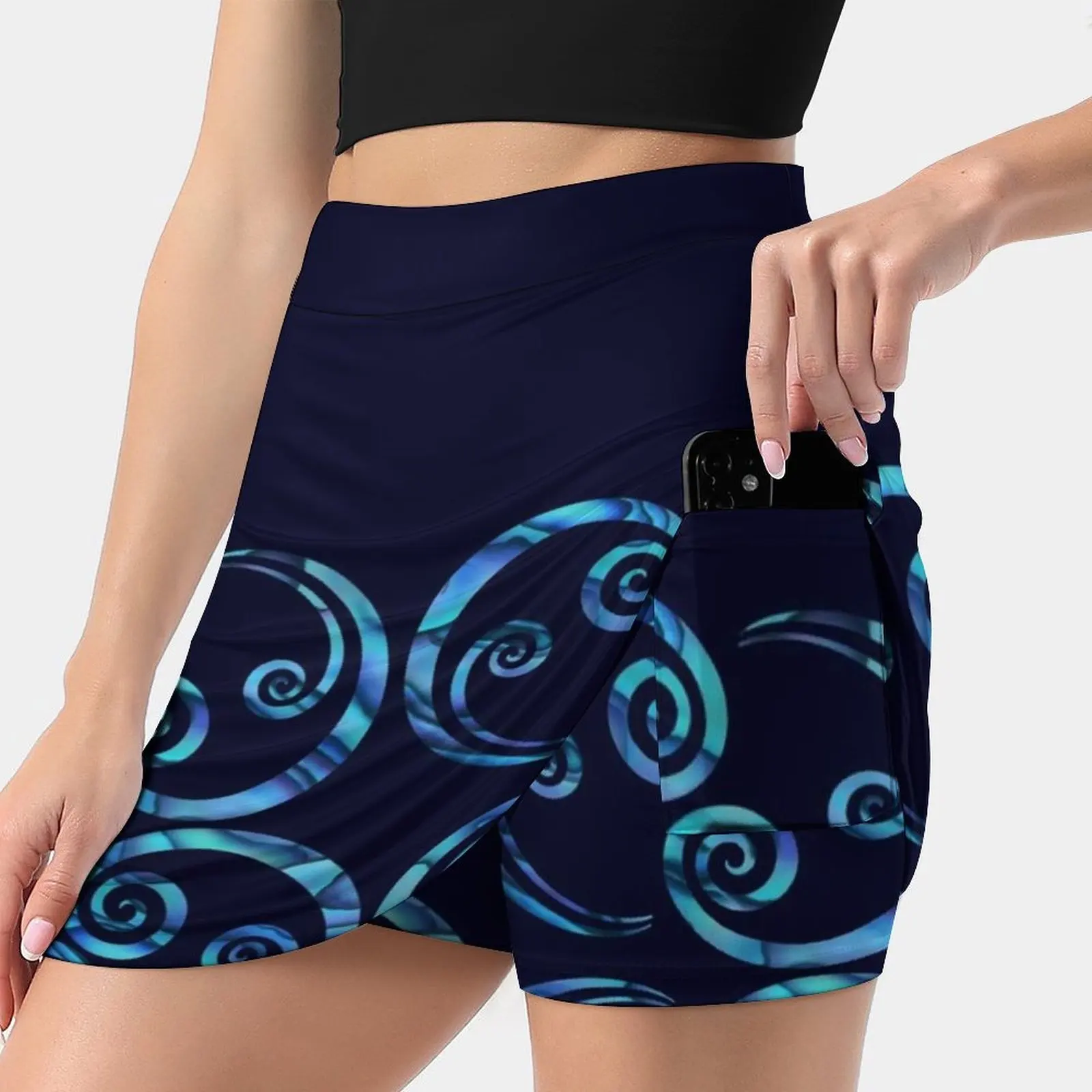 Paua Koru Line Women's skirt Sport Skort Skirt With Pocket Fashion Korean Style Skirt 4Xl Skirts Paua Kiwi Kiwiana Purple Blue