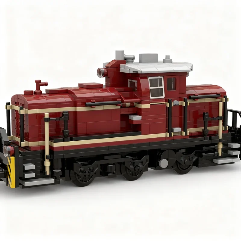 707PCS MOC City Train V60 German Shunter Locomotive Dark Red Black 8W Model DIY Creative Display Assembly Building Blocks Gift