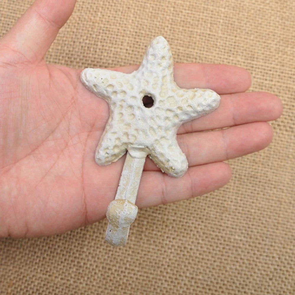 ABZL Starfish Cast Iron Decorative Wall Hooks Coats Aprons Hats Towels Hooks Beach Ocean Theme Chic Metal Hooks