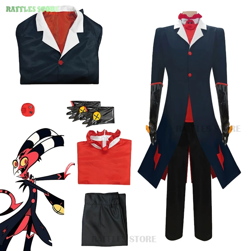 

Anime Cosplay Helluva Blitzo Boss Cosplay Costume Shoes Party Uniform Suit with Tail Halloween Outfit for Men Women XS-XXXL