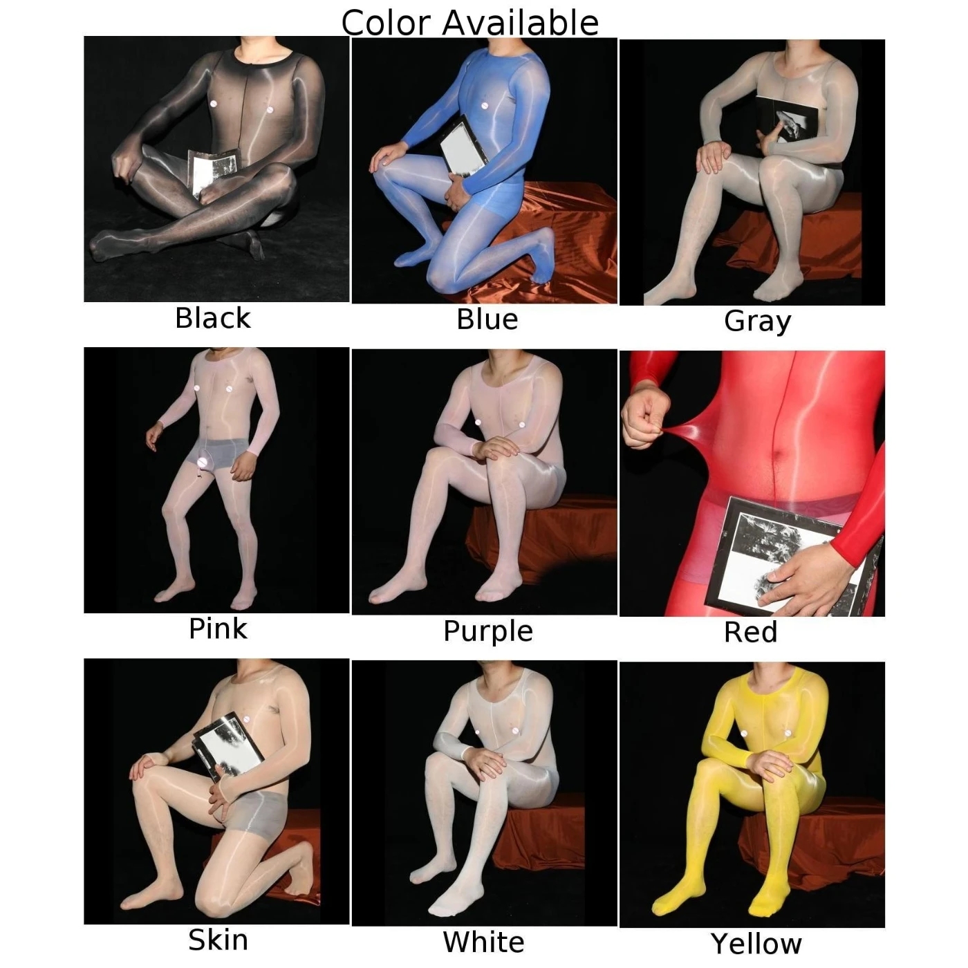 ملابس حميمة جوارب مثيرة متوسطة الحجم عالية التمدد للاستخدام المنزلي بأكمام طويلة من نسيج النايلون مجموعة ملابس داخلية مثيرة للرجال #5