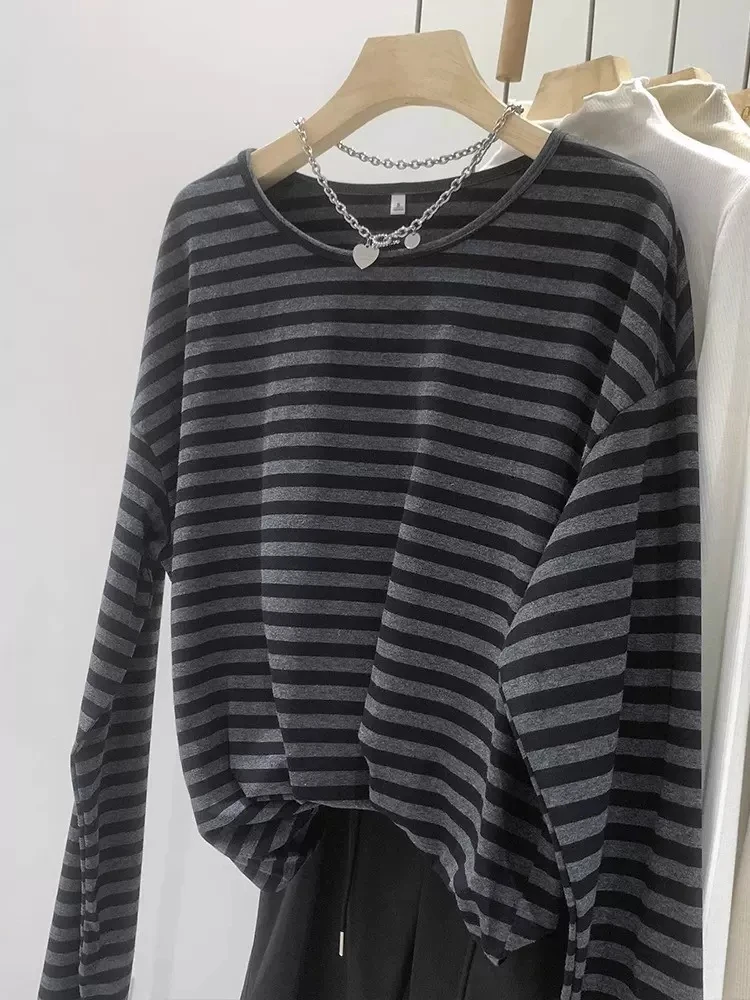 

Long Sleeved T Shirts Plain Womens Autumn Drawstring Waist Wide Sleeve Ribbed Cuff Citywalk Unique Minimalist French Chic Tender