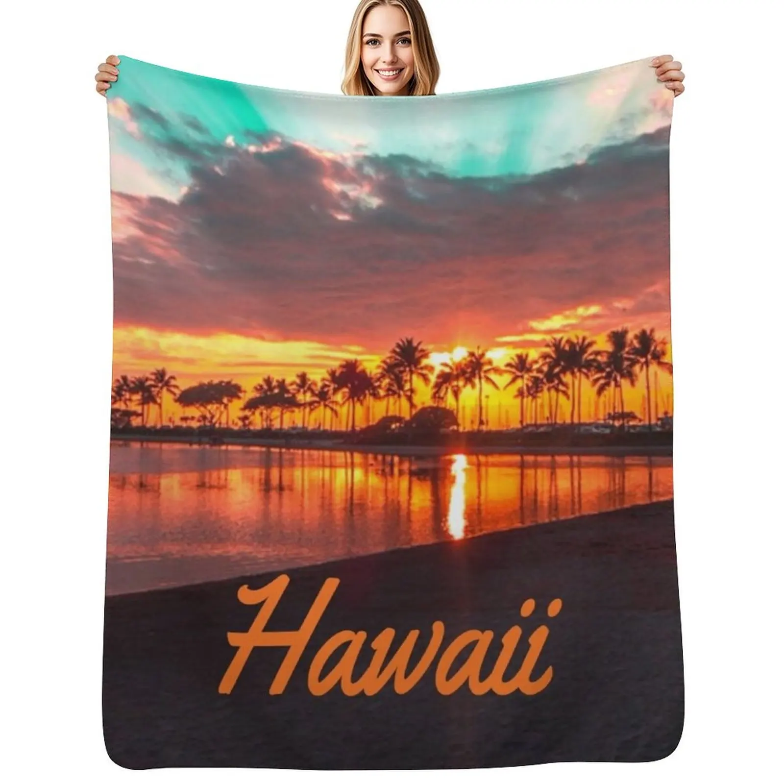 Hawaii Beach Hawaiian Islands Throw Blanket Sleeping Bag Furry For Decorative Sofa Furrys Baby Blankets For Sofas Blankets