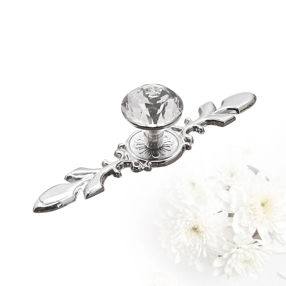 

2Pcs Cabinet Pull Handle Crystal Alloy Transparent Durable Door Drawer Cupboard Wardrobe Silver Size 118mm Crystal Alloy Knobs