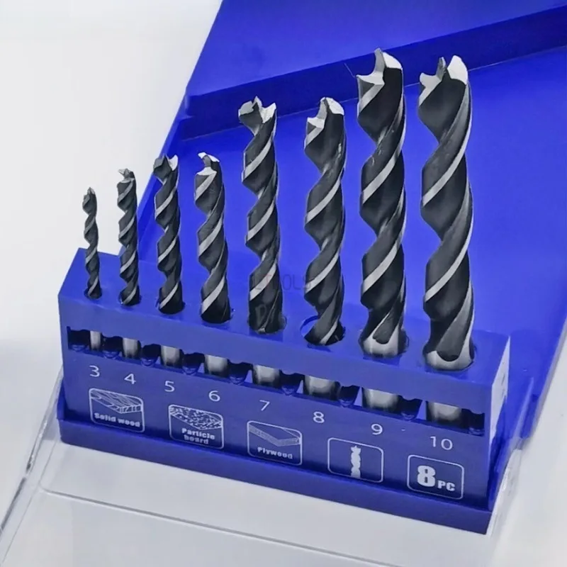 Woodworking Drill Bit Three-point High Hardness Fried Dough Twists Drilling Tool Wood Plastic Electric Hand Drill Drilling Kit