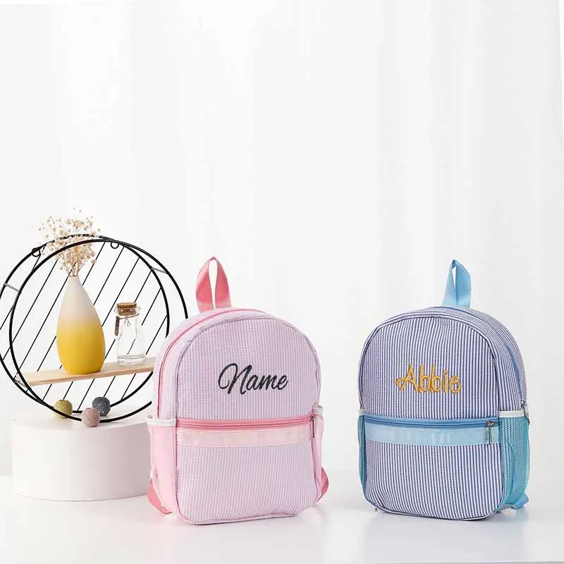 

New Embroidered Name Boys Girls Kindergarten Backpacks Back To School Bookbag Customized Name Birthday Gift Backpacks