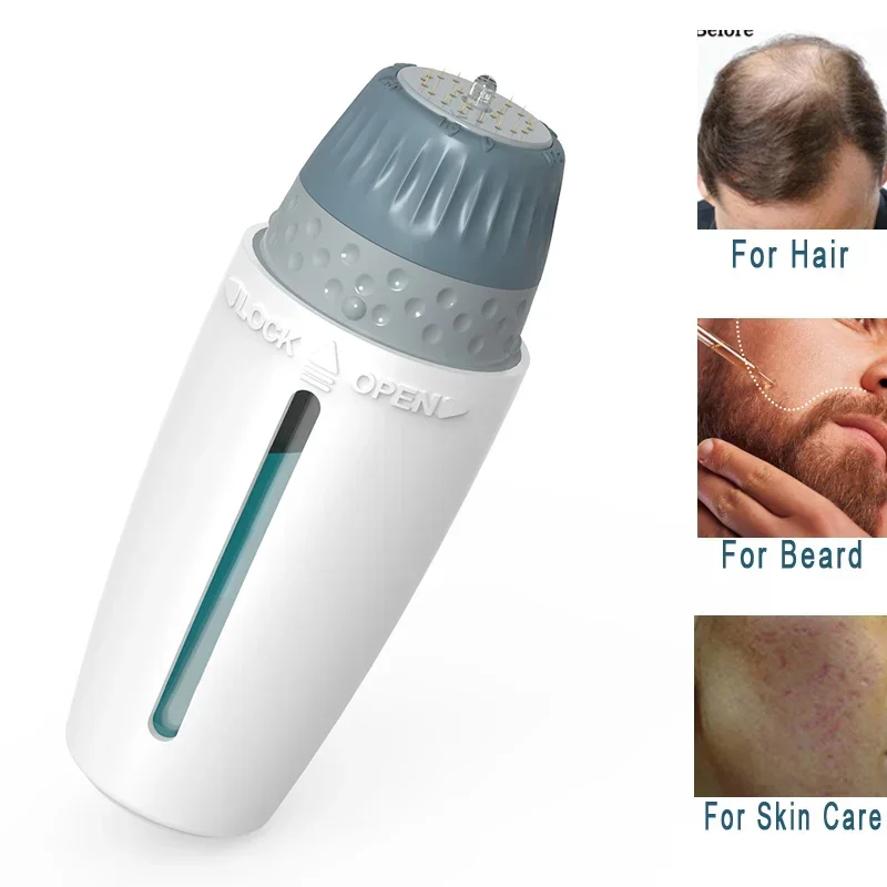 Derma Stamp Applicator Minoxidil Essence Massage For Beard Hair Growth Microneedling Scalp Hair Loss Thinning Receding Hairline