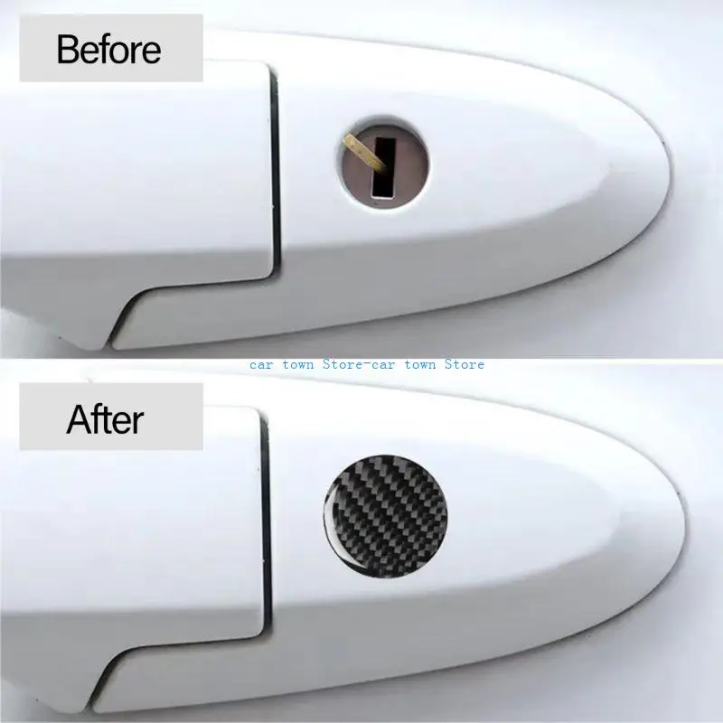 

RXJE Car Lock Eye Covers Auto Keyhole Stickers Car Lock Eye Decals 4pcs for Vehicles