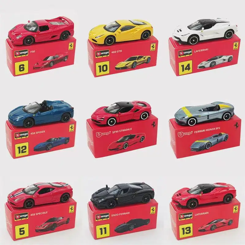 BBURAGO 1/64 Ferrari SP3 F50 F40 ENZO 458 SPECIALE F12tdf SF90 MONZA SP1 488 GTB 599 GTO LAFERRARI รถรุ่นของเล่นของขวัญ