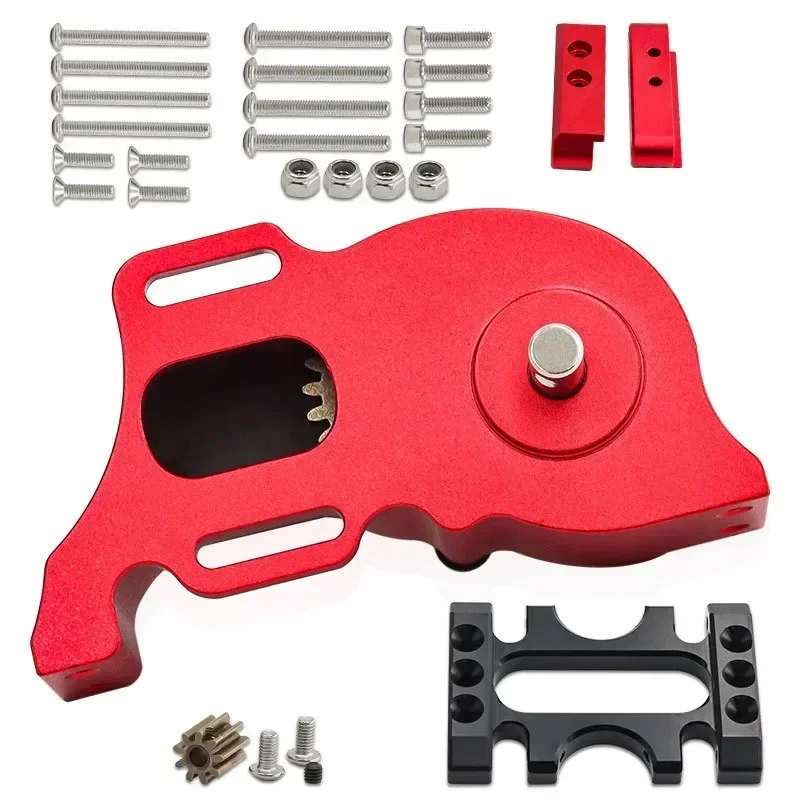 LCG Metalen Transmissie Lage Snelheid Versnellingsbak Met Motor Gear voor 1/10 RC Crawler Auto SCX10 TRX4 RC4WD Capra Upgrade Onderdelen
