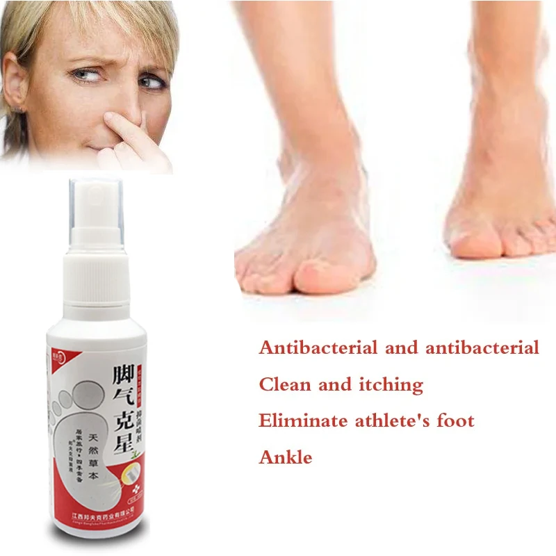 Spray Antibacterial Deodorant Powder Anti Itch Sweat Odor Feet Athletes Foot Liquid Anti-fungi Shoe Sock Feet Care