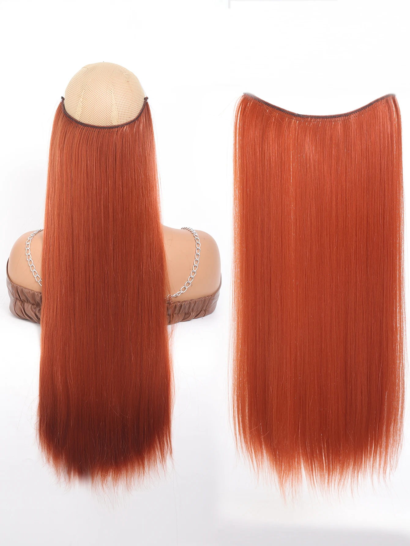 24Inch Synthetische Onzichtbare Draad Geen Clips In Hair Extensions Fish Line Hair Extensions Nep Haar Voor Vrouwen