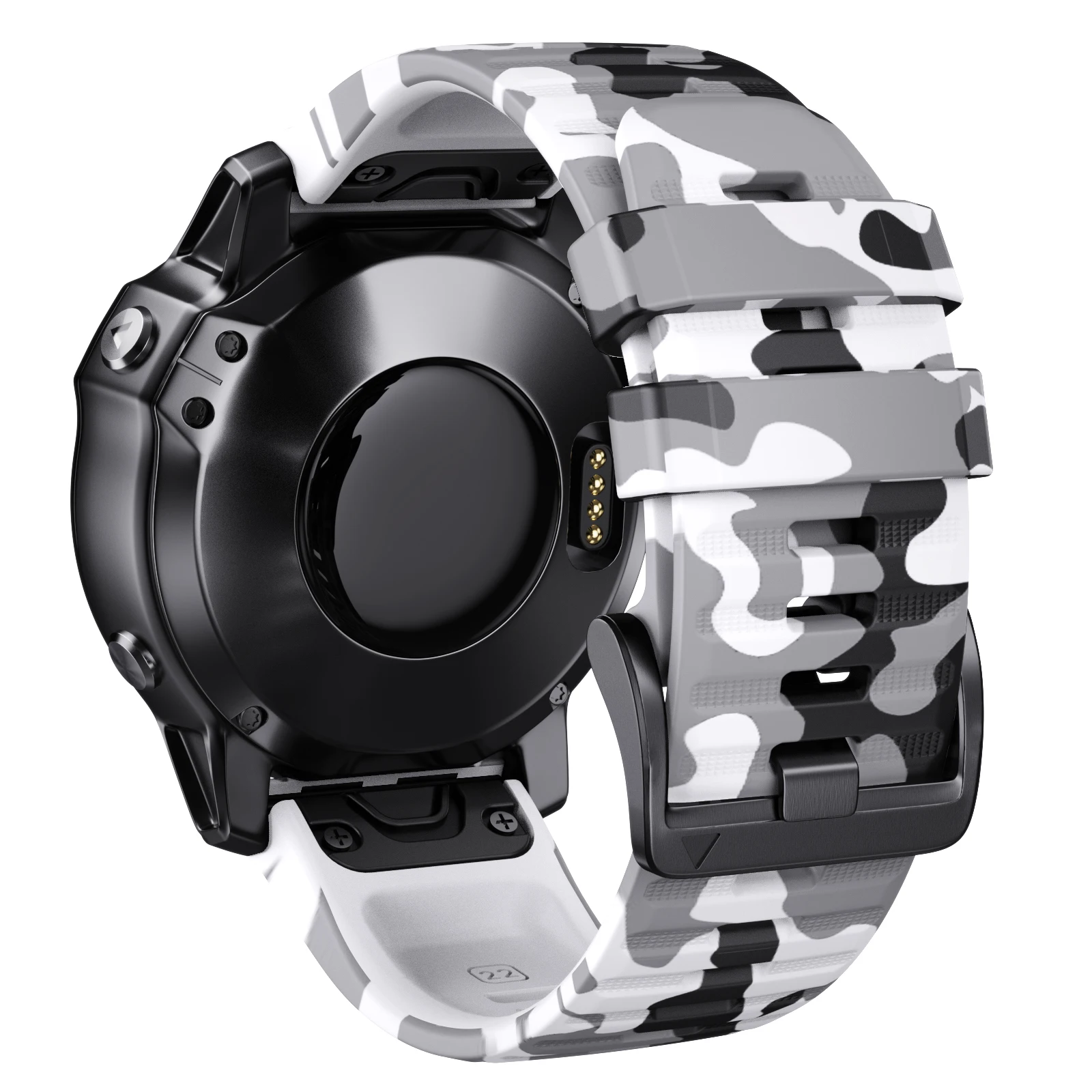 22 26 MM Camouflage Silicone Watch Band for Garmin Fenix 5/6 Pro/7X Instinct 2/2X Forerunner 955/945 Quick Release Wristband