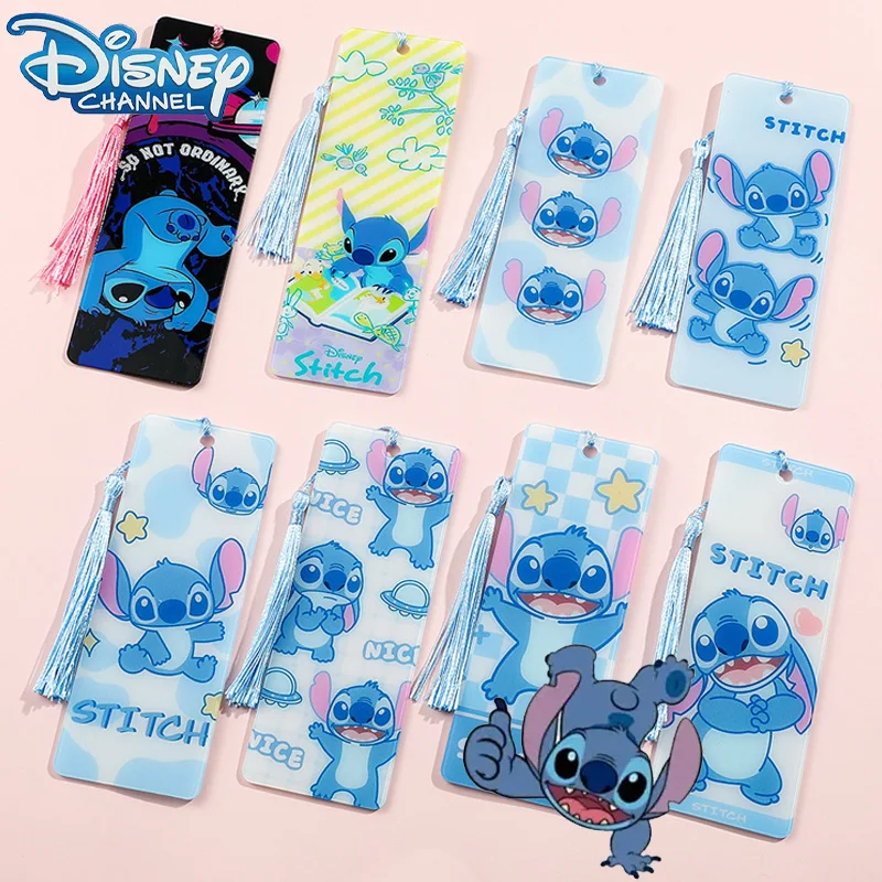 Disney Lilo & Stitch Acrylic Bookmark Cartoon Figure Stitch Students Reading Tools Tassel Bookmark Decoration Cute Small Gift