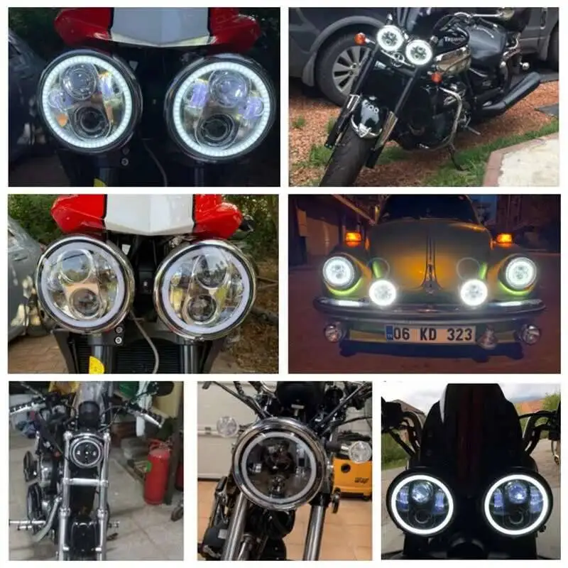 Motorcycle Headlight 5.75 Inch Lamp Halo For Triumph Rocket Iii 3 Speed Street Triple & Thunde 5 3/4 Inch image 3