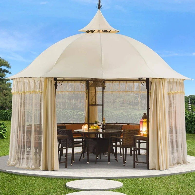 

Задняя сборка сада на крыше, римская палатка, двор, затеняющий павильон, европейский дождь, повседневный стиль, укрытие от дождя