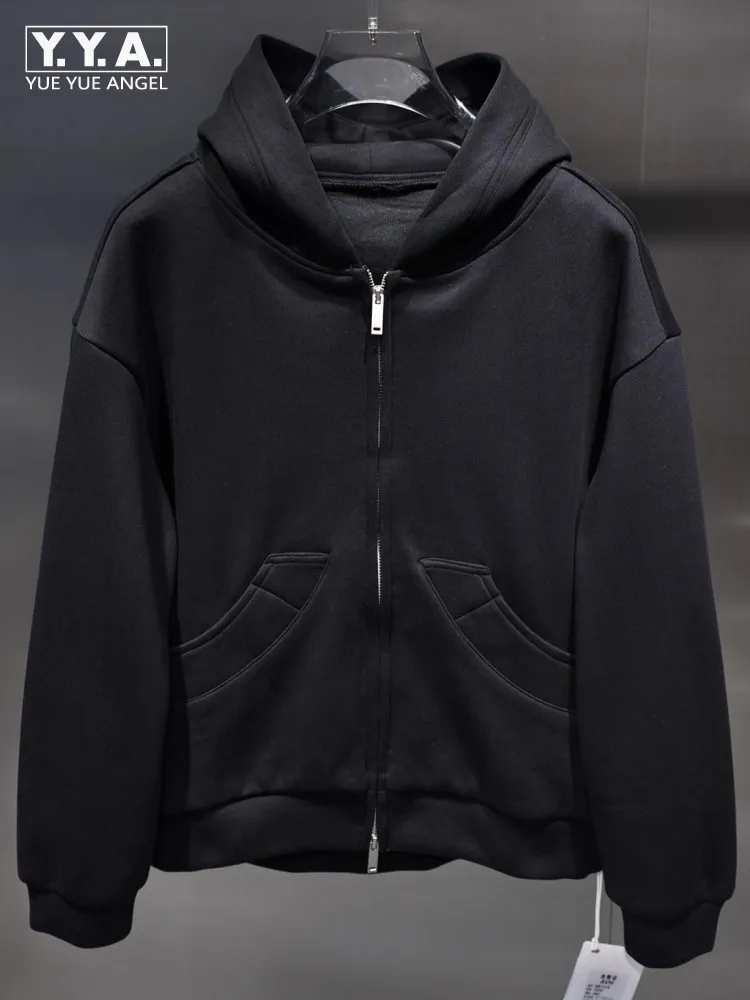 

Autumn Winter Fashion Casual Cotton Men Jacket Coat Loose Fit Hooded Jackets Daily Sweatshirt Zipper Youthful Style Outerwear