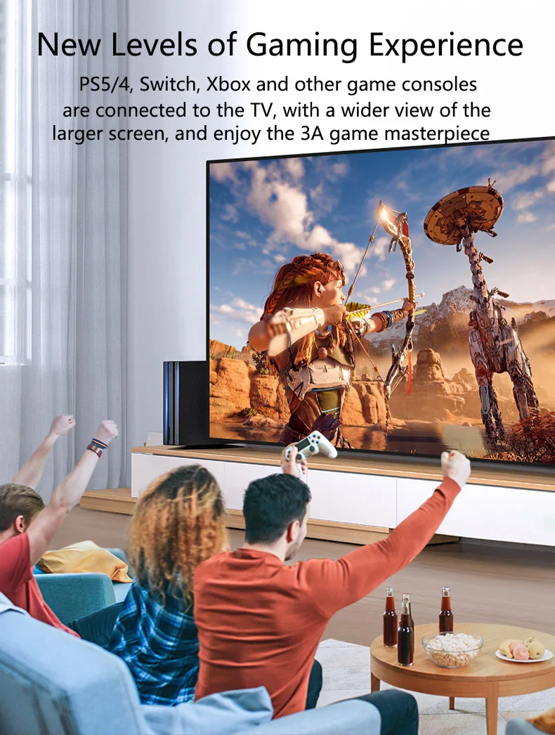 Samzhe hdmi 2,1 kabel 8k/60hz 48gbps digitale kabel hdmi 2,1 kabel splitter für hdr10 ps5 schalter kabel hdmi 2,1 – Detail 5