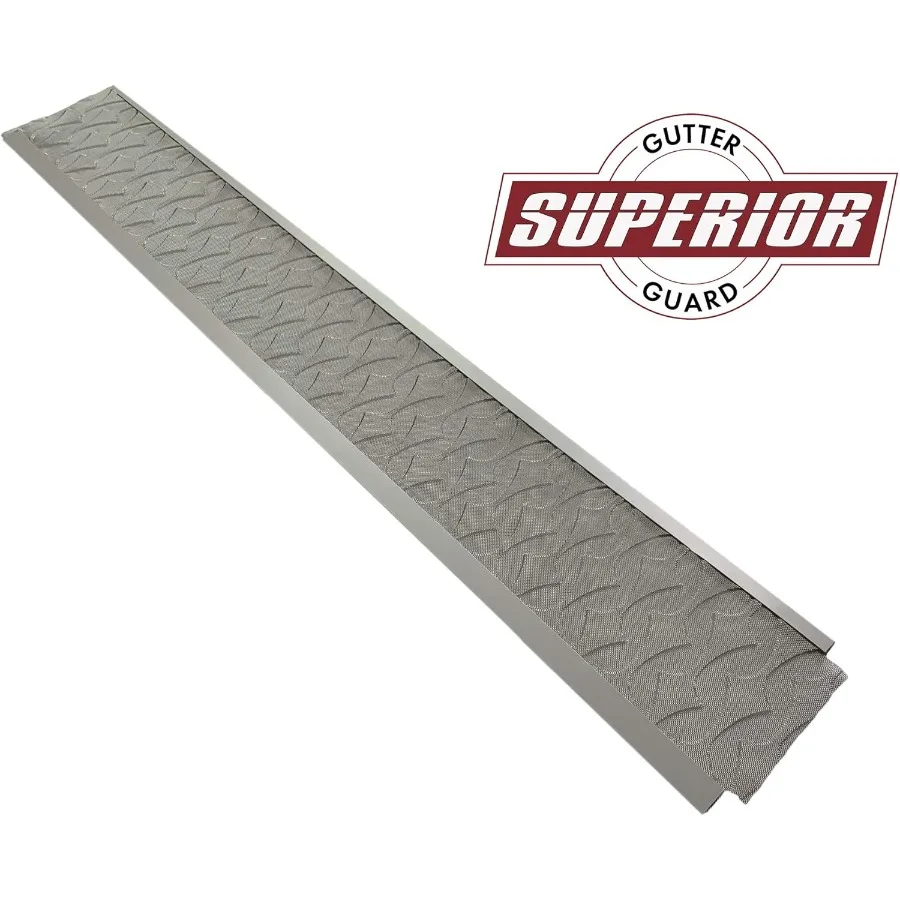 NEW Raised Stainless-Steel Screen Technology Gutter Cover, DIY Constructed. Fits any Traditional 5-inch Gutter - 48FT Kit