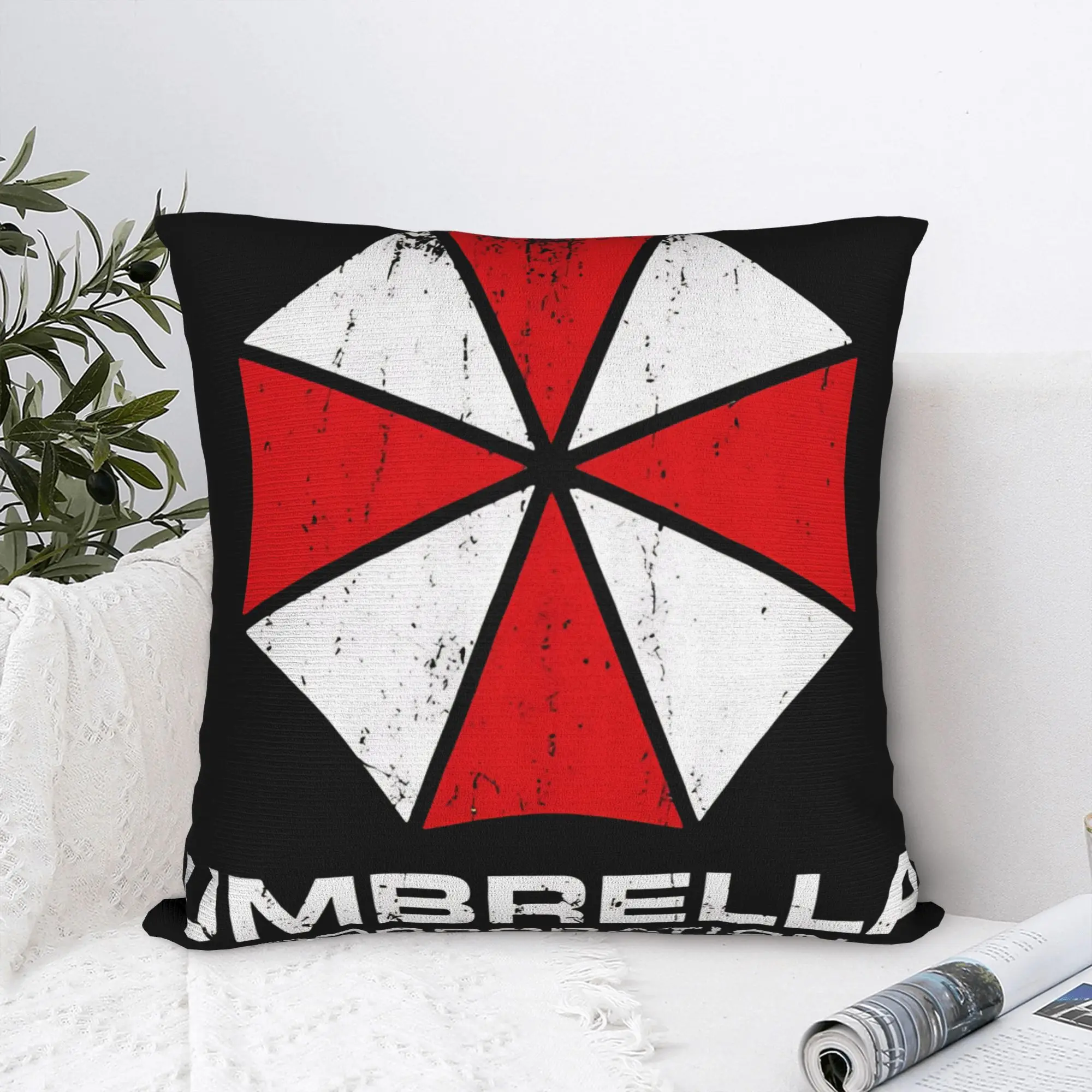 Pillow Cover Umbrella Corporations Retro Residents Evils  Kawaii Pillow Case For Living Room Sofa Pillowcases