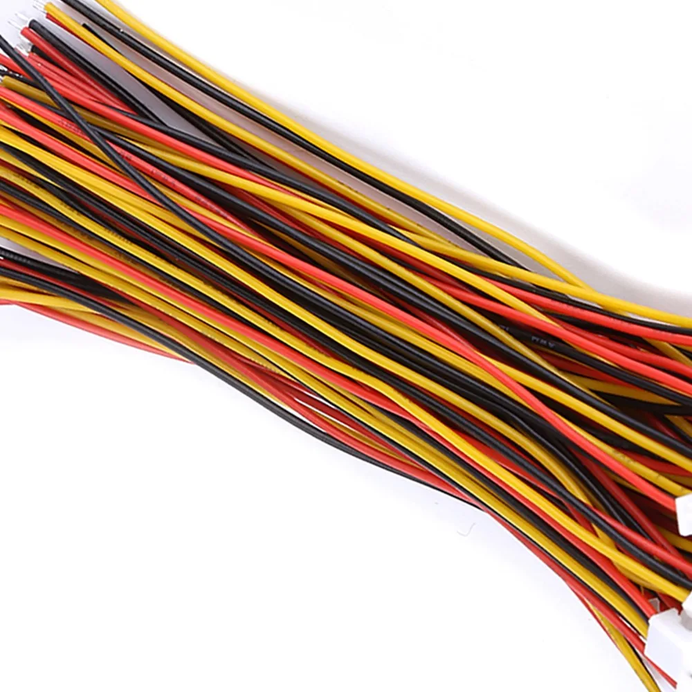 20 مجموعة الكابلات مجموعة 1.25 مللي متر الملعب 3P ذكر و موصل سالب 10 سنتيمتر واحدة نهاية موصل التوصيل 3P موصل سلك المشاريع الإلكترونية #2
