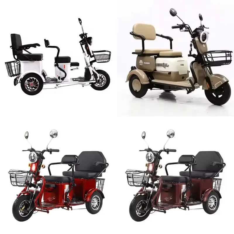 STROVAN CE Certified Wholesale 48V 500W Foldable Electric Tricycle for Adults 50km Range Brushless Scooter for Three People
