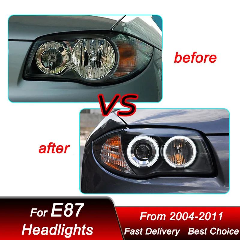 Car Headlights For BMW 1 series E87 2004-2011 full LED Headlamp Assembly Upgrade High Configure Projector Lens Accessories Kit