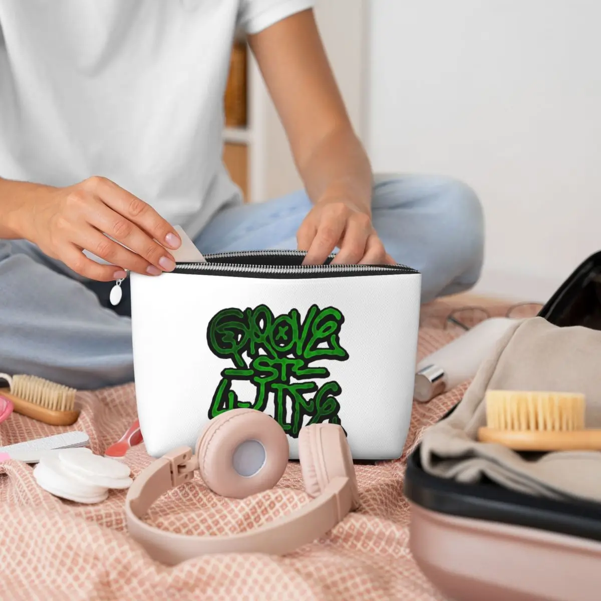 Harajuku Grove 4 Life GTA San Andreas (4) حقائب مستحضرات التجميل النسائية السفر ماكياج المنظم الحقيبة تخزين أدوات الزينة صندوق أدوات Dopp #6