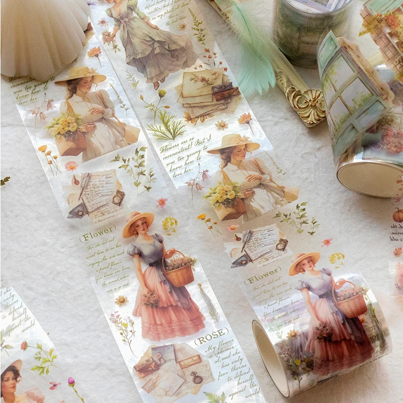 50mm*2m River of Years Series Vintage Journal Kawaii Masking Tape Waterproof Paper Washi Tape Material Scrapbook Supplies