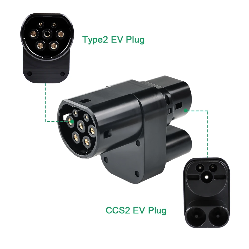 IPENGEN CCS2 To Type2 Adapte Electric Vehicle Charging Connector Portable Electrical Car Devices EV Charger Type 2 Charger