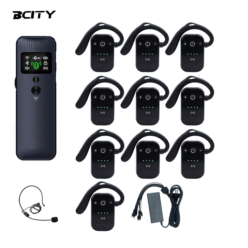 

Система экскурсовода с дисплеем батареи, интеллектуальным шумоподавлением AI, водонепроницаемое беспроводное руководство для обучения