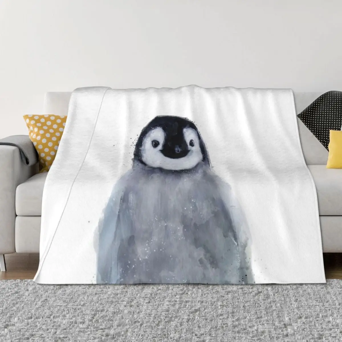 Little Penguin Throw Blanket decorative Sleeping Bag Decoratives Moving Blankets