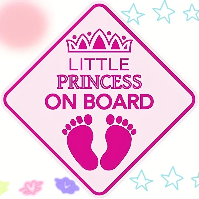 Little Princess Car Window Sticker, Princess Themed Car Emblem, Self-Adhesive Vehicle Decor Decal