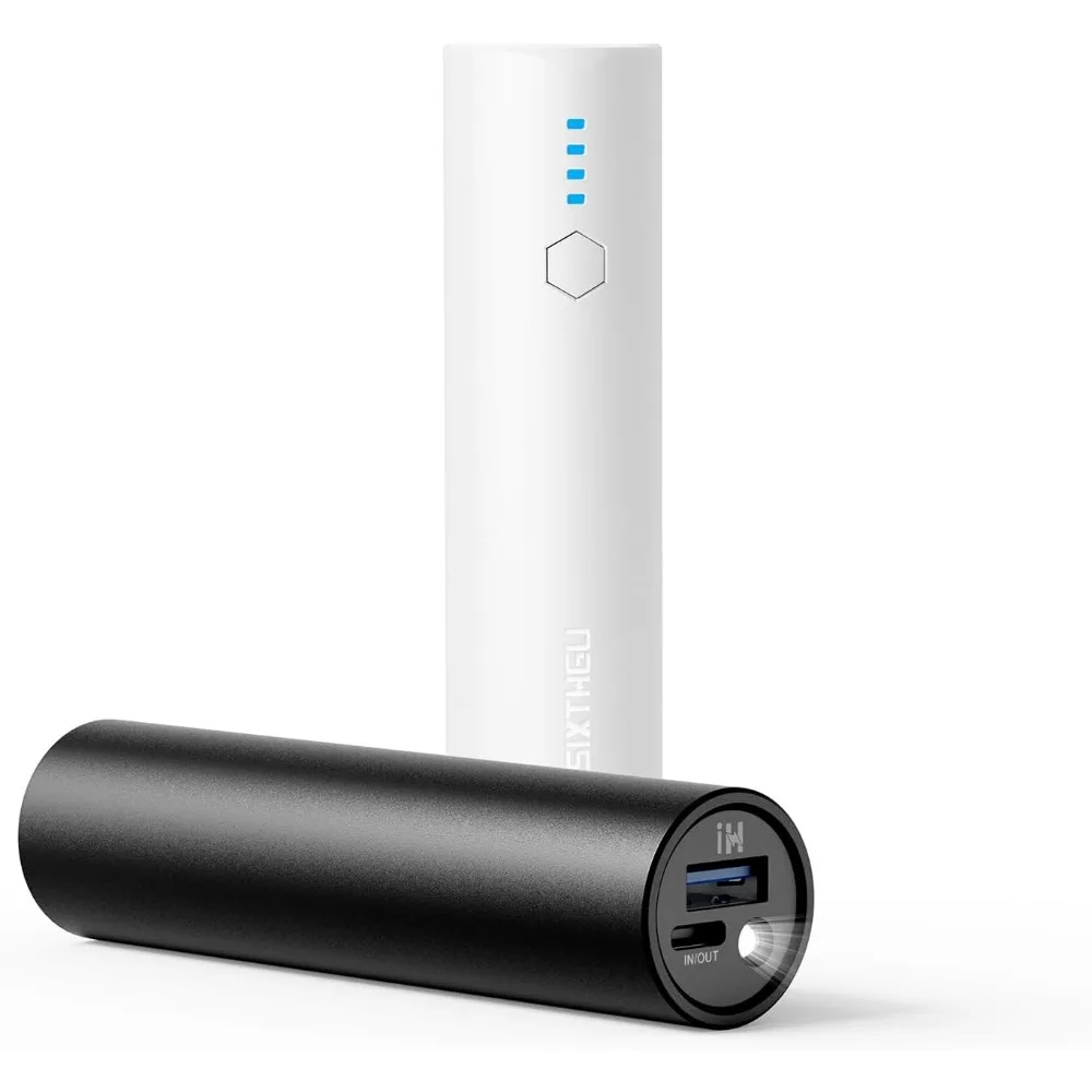 Portable Charger 5000mAh Mini Power Bank, 2-Pack Pocket Size Fast Charging USB-C (In&Out), Compatible with iPhone & Android