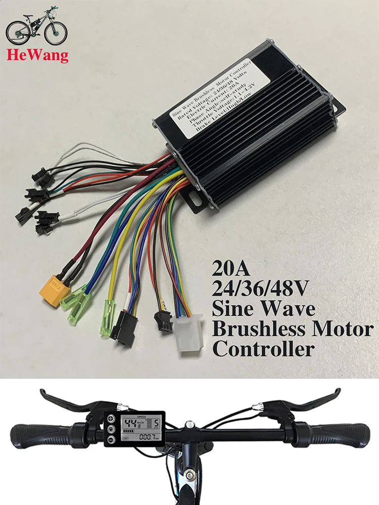 Rower elektryczny 24V 36V 48V 20A 350W 500W Bezszczotkowy silnik z kontrolerem sinusoidalnym 3-trybowym dla nr. 2-protokolowy wyświetlacz LCD do rowerów elektrycznych i hulajnóg — 2