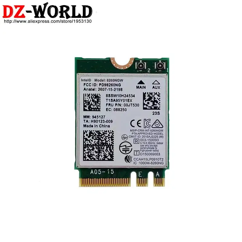 8260NGW 5G Dual-Band Gigabit Built-in Wireless Card BT 4.2 For Thinkpad T460 P50 S P T560 P51 P70 X260 X1 Carbon 4th 5th 00JT530