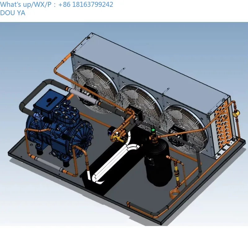 Compresor hermético industrial Unidad de condensación refrigerada por aire y agua trifásico de 8HP con motor para refrigeración por congelador