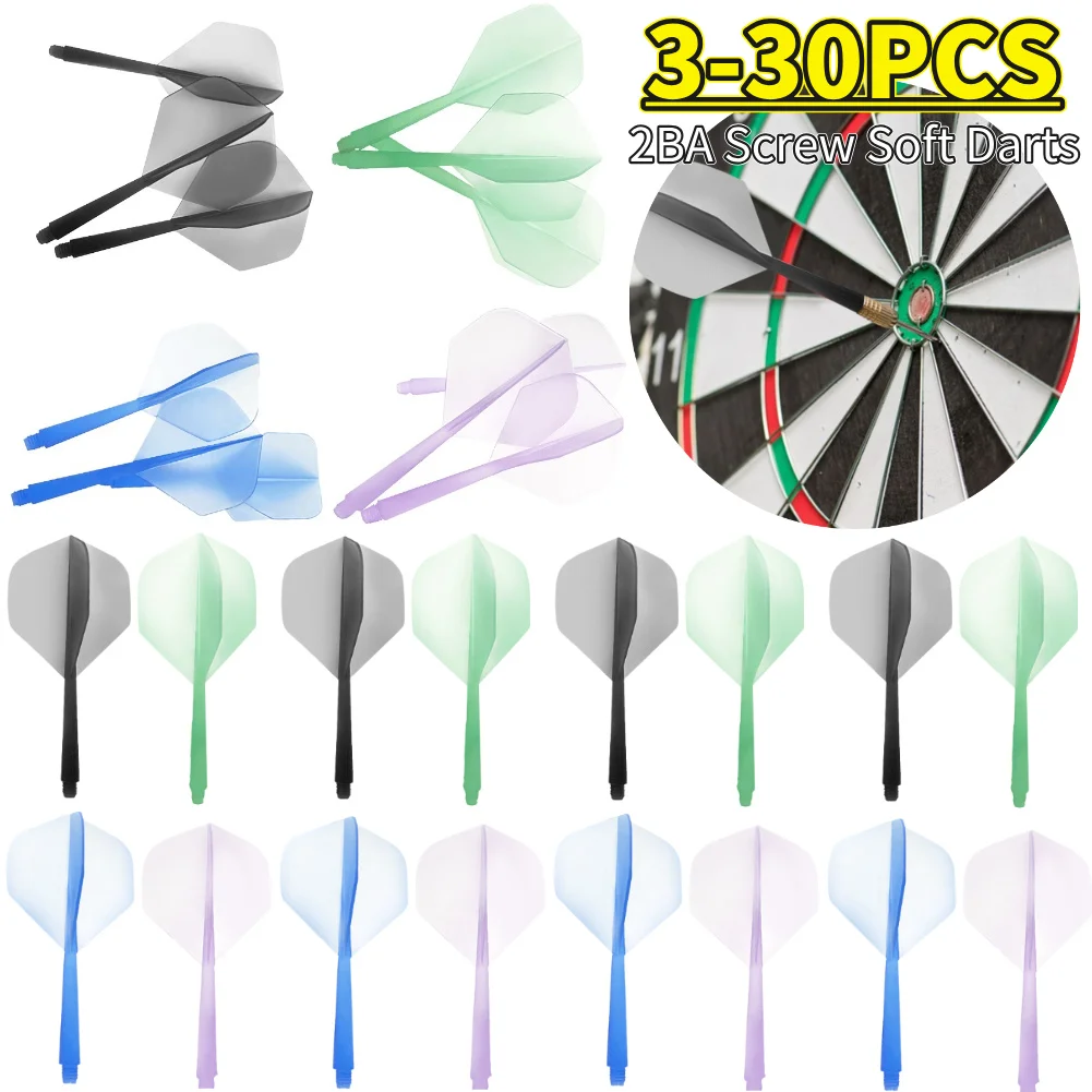 

3Pcs 2BA Screw Soft Darts Integrated Dart Flights and Shafts Integrated Dart Shaft and Flights Dart Accessories
