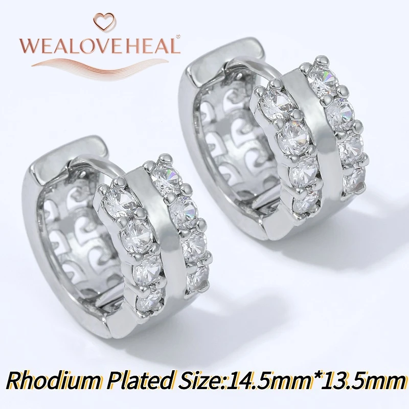 ohrringe, ohrringe damen, Klassische Prinzessinnen-Schliff CZ Huggie Creolen für Damen, 18K vergoldetes Messing, hohl, schlicht, elegant, vielseitiger Schmuck – Detail 23
