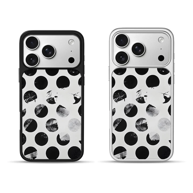 

Minimalist Polka Dots Pattern Electroplated Drip Glue Phone Case For iPhone 17 Air 16 Pro Max 15 14 Plus 13 12 Pro 11 Back Cover