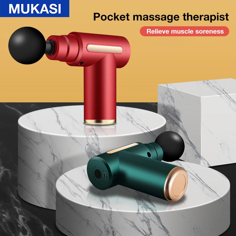 MUKASI Massage Gun LCD Display Electric Massager For Body Neck Back Pain Relief Therapy Deep Muscle Relaxation Fitness Slimming