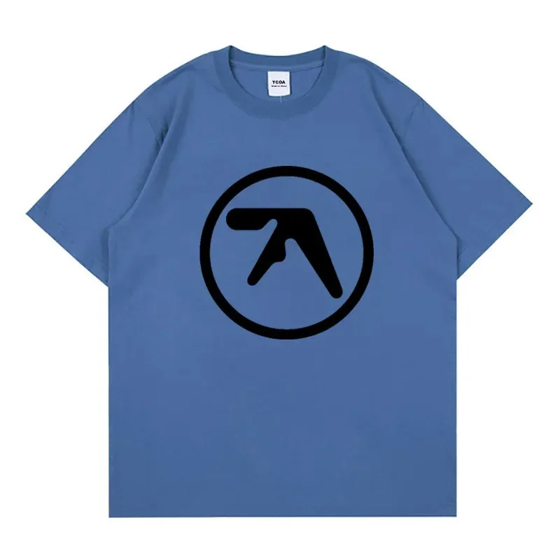 Men T-Shirt Aphex Twin Shirt 100% Cotton Print Oversized Y2k Streetwear Tees Short Sleeve Tops Korean Fashion Aesthetic Clothing