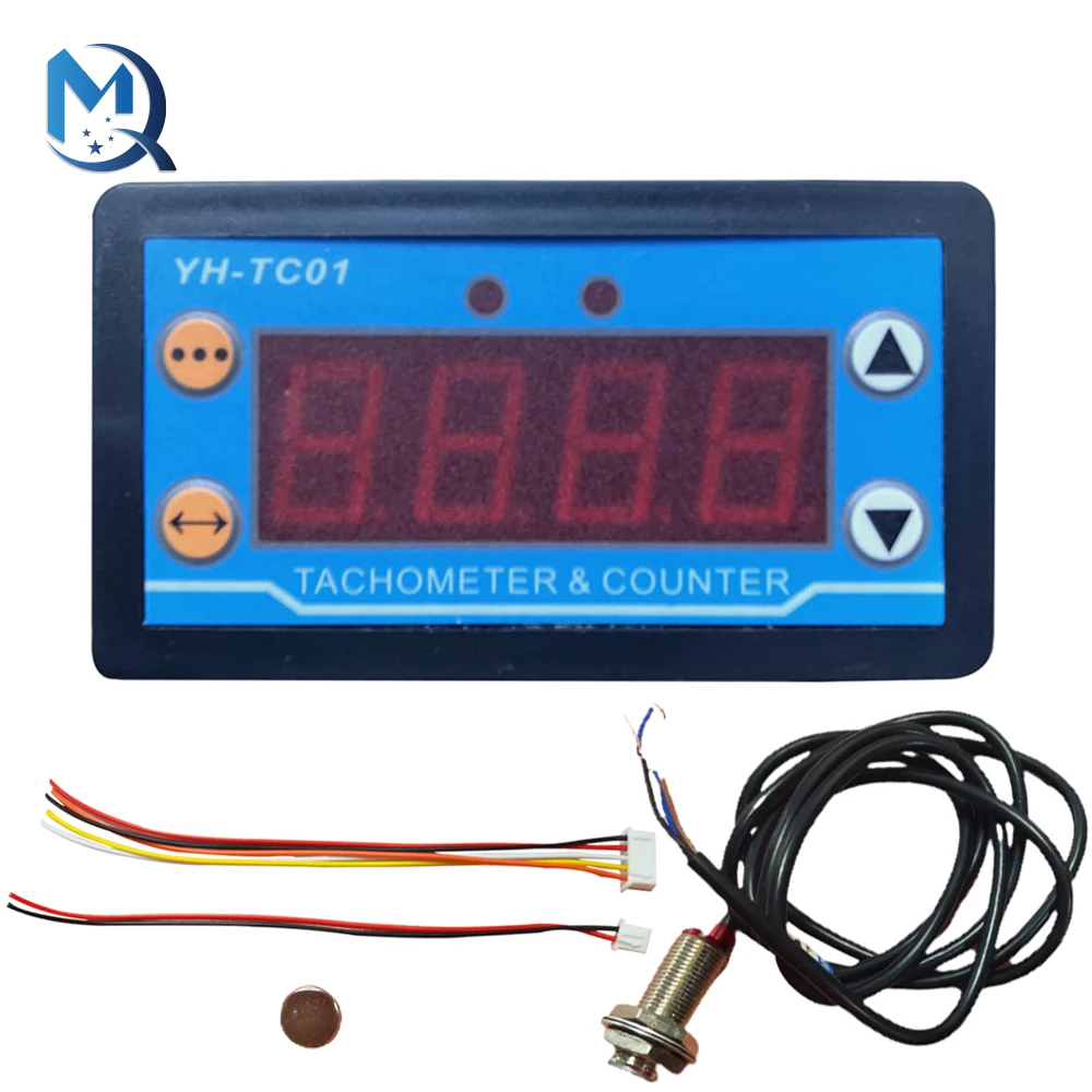 DC9-24V High-Precision 30-80000 rpm/min Tachometer Moulde LED Digital Speed Meter and Hall Proximity Switch Sensor YH-TC01