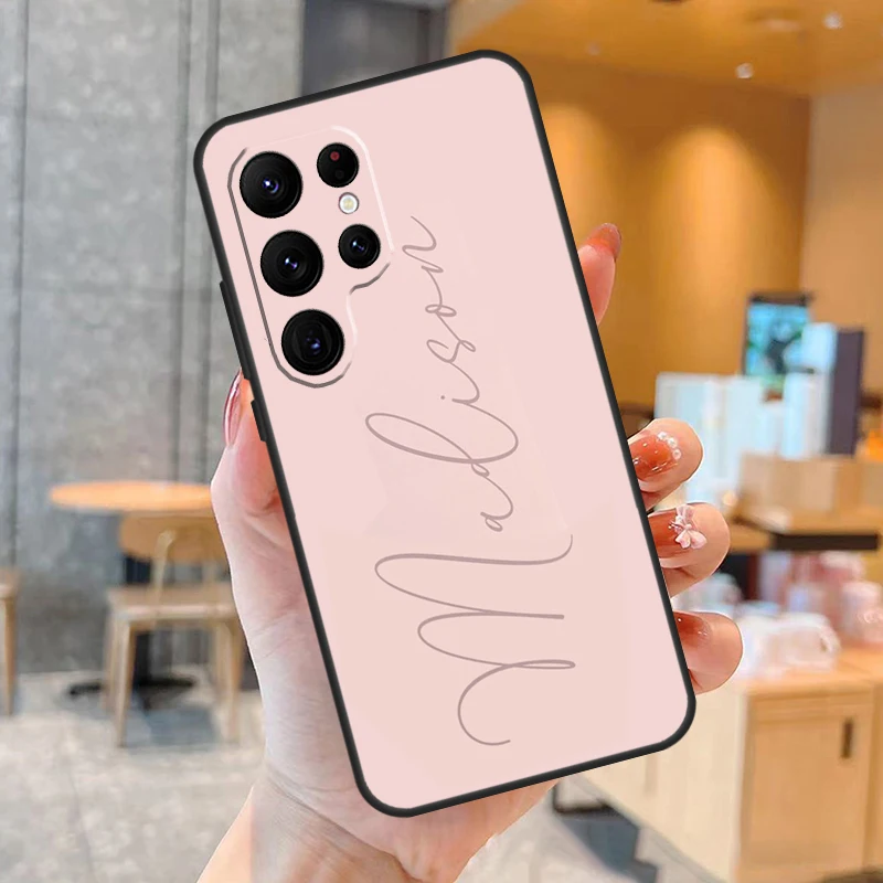 حافظة مخصصة باللون الوردي المغبر مخصصة لهاتف سامسونج جالاكسي S23 S22 S21 Ultra Plus S8 S9 S10 نوت 10 20 Ultra S21 S20 FE