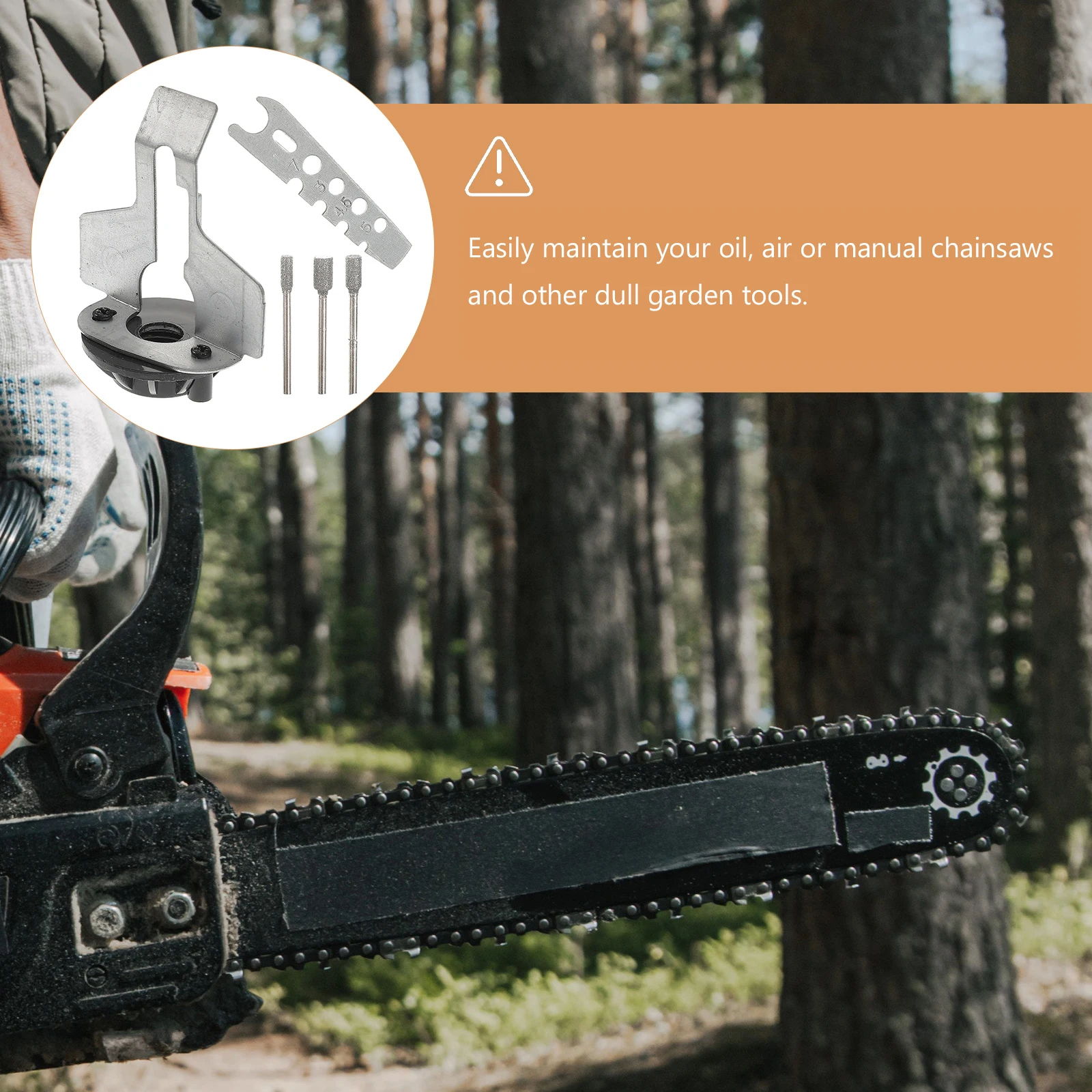 

Chainsaw Sharpening Attachment Kit Chain Grinder Adapter Head Grinding Bits Replacement Burr File Tool